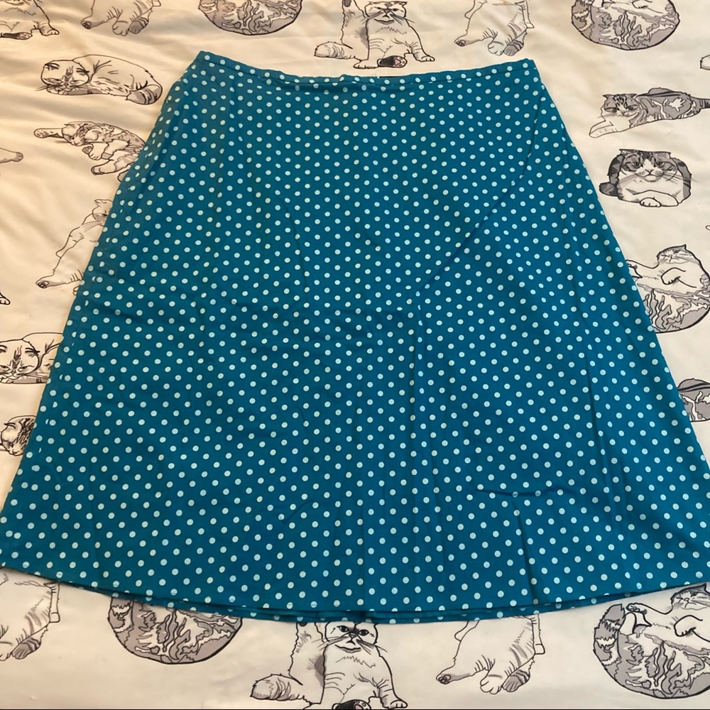 Vintage Axcess polka dot teal blue green midi skirt